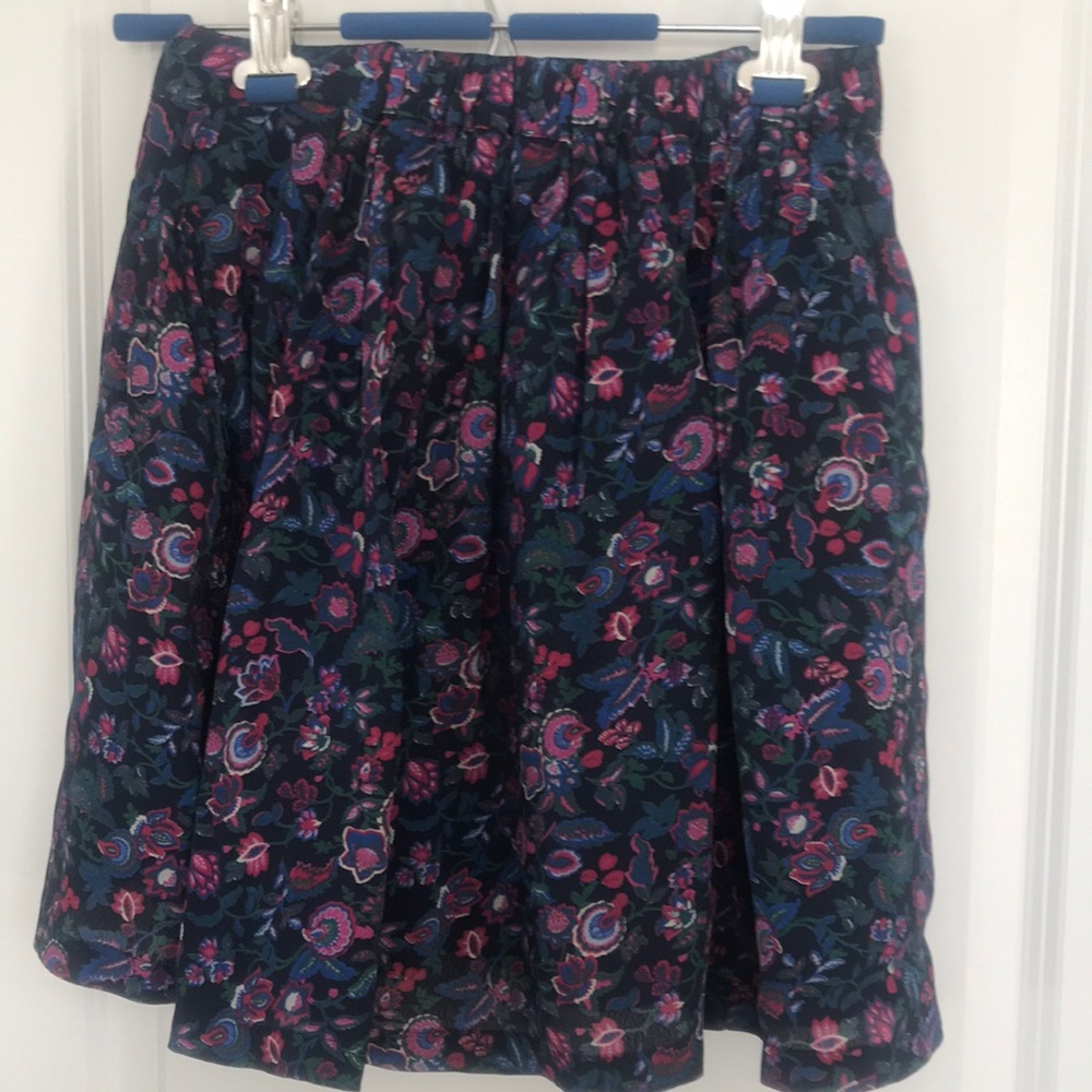 Jack Wills Floral Mini Skirt in Navy with Pink and Blue Accents